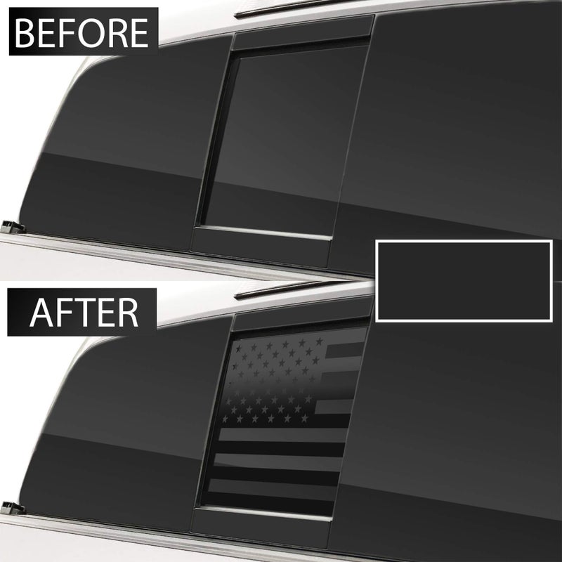 Bogar Tech Designs Rear Middle Window American Flag Vinyl Decal Compatible with Tacoma 2016-2023, Matte Black - Image 4